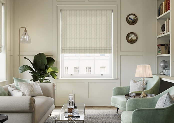 Emily Bond George Stripe Print, Fern - Roman Blind - Image 3